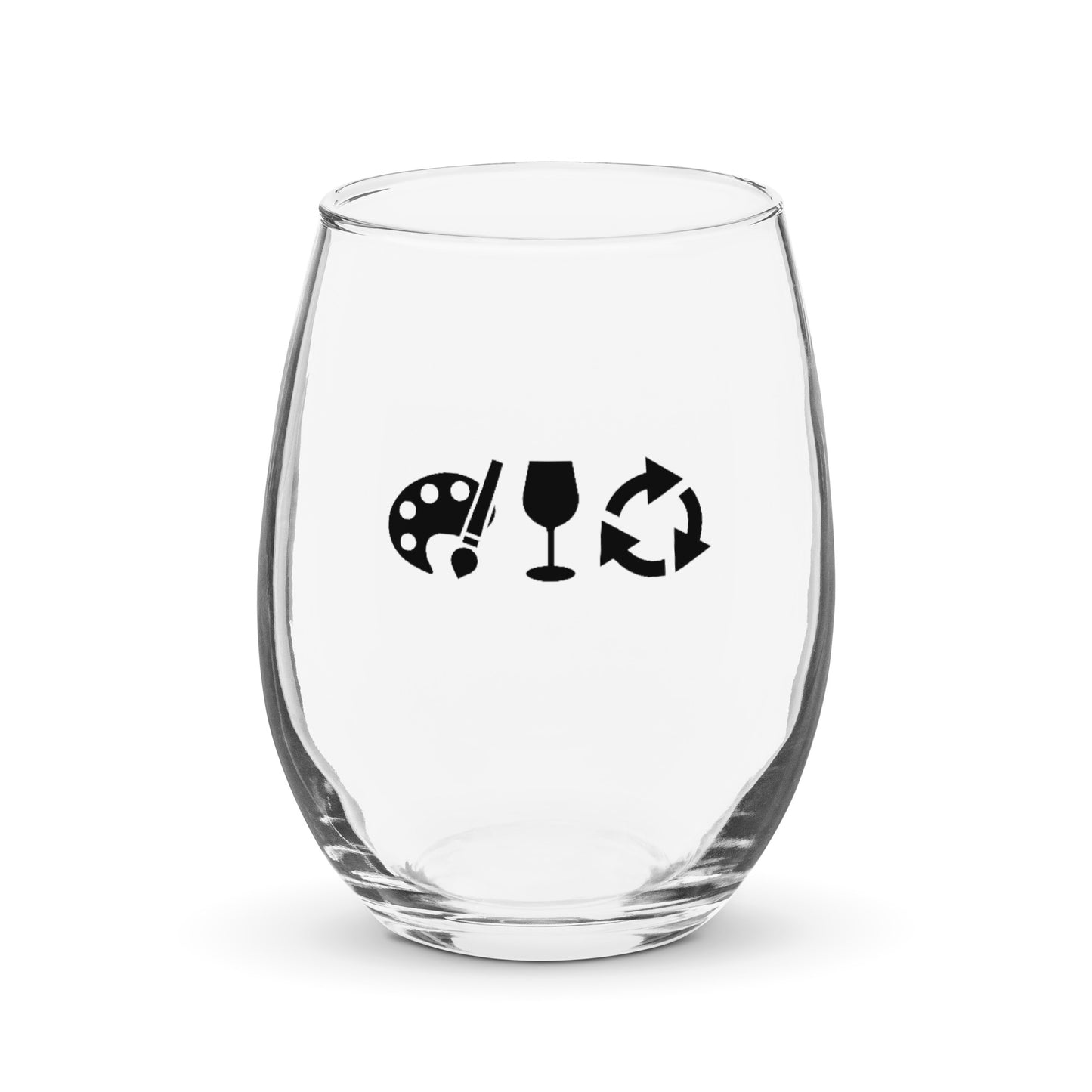 "Paint. Sip. Repeat." Stemless Wine Glass for Artists